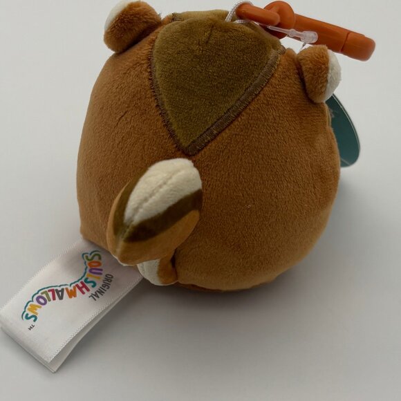 Squishmallows Clip Melzie the Chipmunk 3.5 Inch Soft Plush Keychain New - Picture 3 of 4